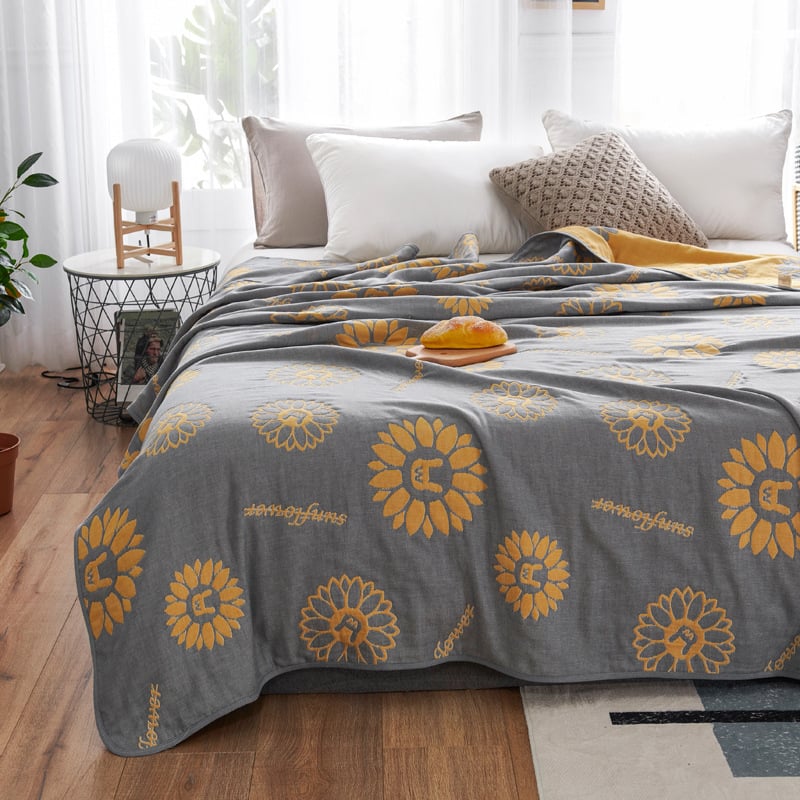 60S kuuekihiline gaze tekk, 100% puuvill, 1,6–2 kg, suvi, geomeetriline muster