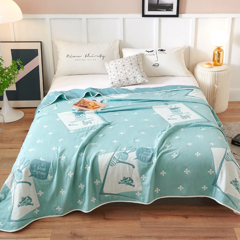 60S kuuekihiline gaze tekk, 100% puuvill, 1,6–2 kg, suvi, geomeetriline muster