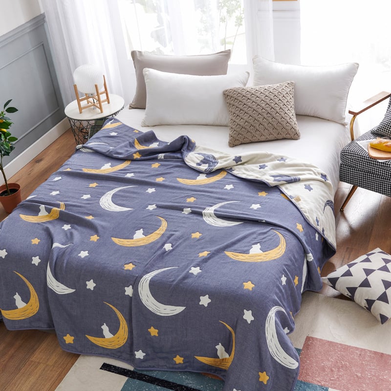 60S kuuekihiline gaze tekk, 100% puuvill, 1,6–2 kg, suvi, geomeetriline muster