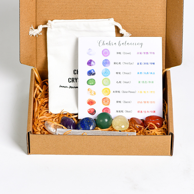 Sirovih kristalnih kamenja s dvanaest znakova zodijaka — neravnomjerno brušeni kamenovi, unutarnja dekoracija, kartonska ambalaža