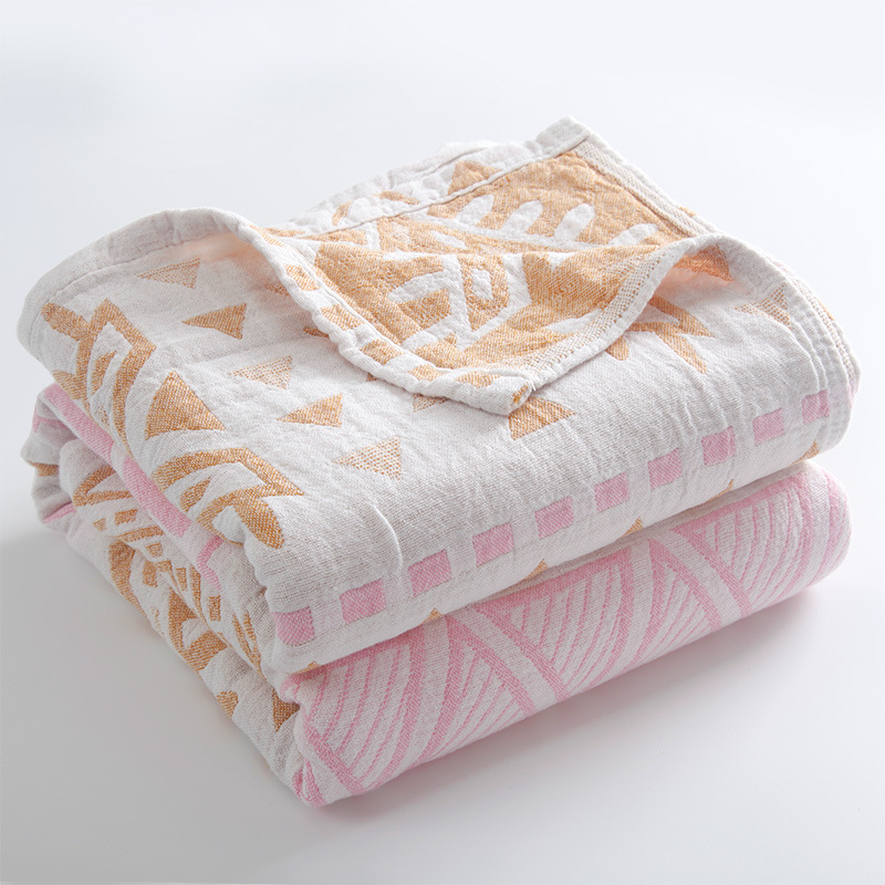 Kolme-kihiline puuvillane pleed geomeetrilise mustriga, 3000 g+, kevad-sügis