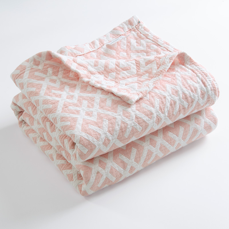 Kolme-kihiline puuvillane pleed geomeetrilise mustriga, 3000 g+, kevad-sügis