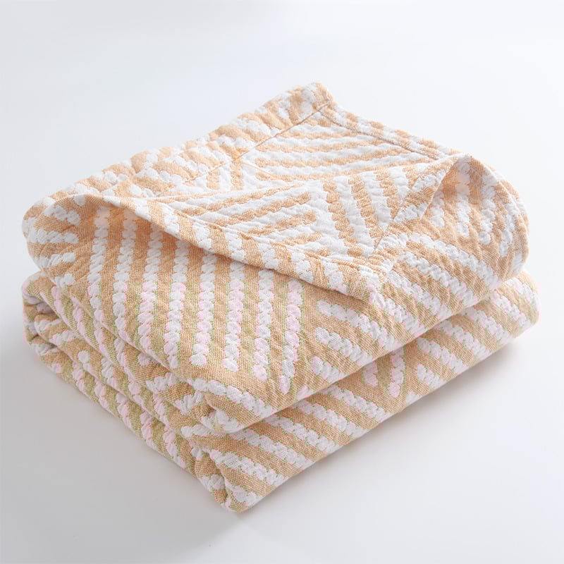 Kolme-kihiline puuvillane pleed geomeetrilise mustriga, 3000 g+, kevad-sügis