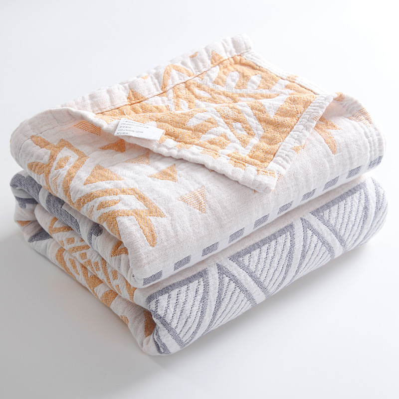 Kolme-kihiline puuvillane pleed geomeetrilise mustriga, 3000 g+, kevad-sügis