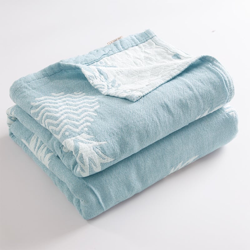 Kolme-kihiline puuvillane pleed geomeetrilise mustriga, 3000 g+, kevad-sügis