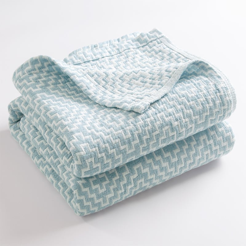 Kolme-kihiline puuvillane pleed geomeetrilise mustriga, 3000 g+, kevad-sügis