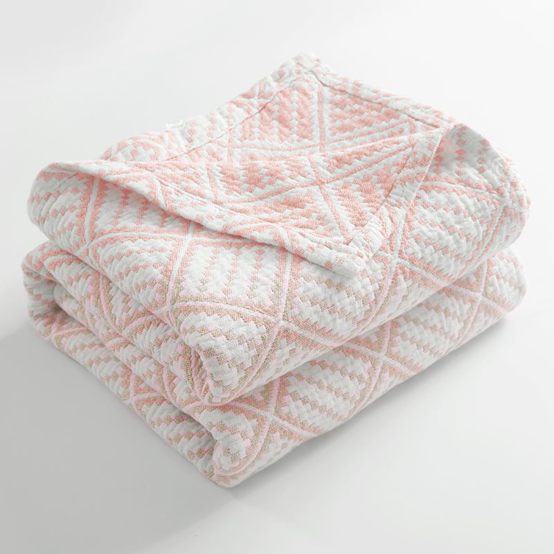 Kolme-kihiline puuvillane pleed geomeetrilise mustriga, 3000 g+, kevad-sügis