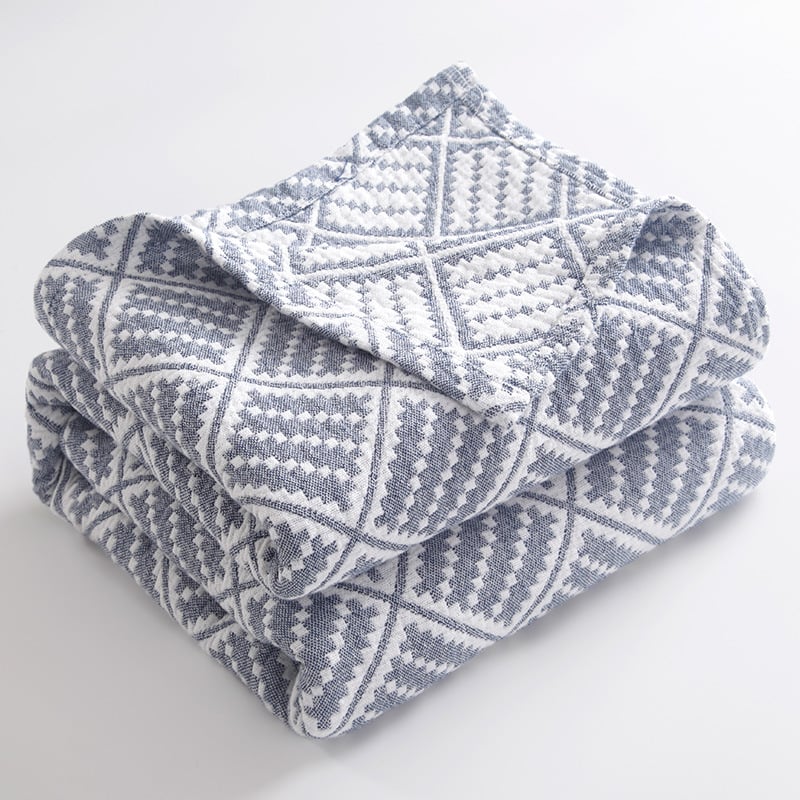 Kolme-kihiline puuvillane pleed geomeetrilise mustriga, 3000 g+, kevad-sügis