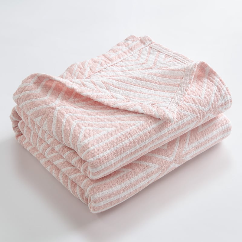 Kolme-kihiline puuvillane pleed geomeetrilise mustriga, 3000 g+, kevad-sügis