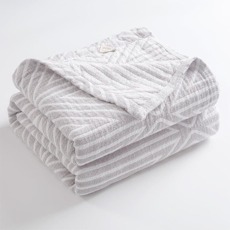 Kolme-kihiline puuvillane pleed geomeetrilise mustriga, 3000 g+, kevad-sügis