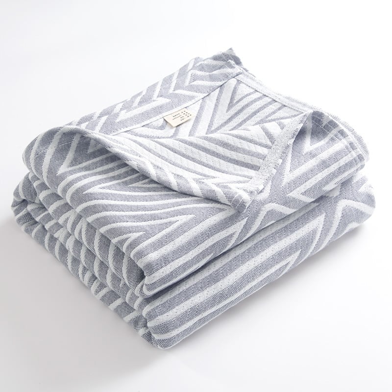 Kolme-kihiline puuvillane pleed geomeetrilise mustriga, 3000 g+, kevad-sügis