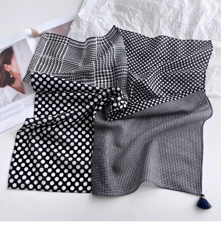 100% gyapjú négyszögletű sál, irodalmi retro stílus, warp-kötött, melegen tart, tavasz 2025