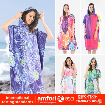 Shengchun Cape Poncho voniai/pliažui — mikropluošto medžiaga, 300–400 g, 150D siūlai, vonios/pliažo rankšluostis, pritaikymo apdorojimas