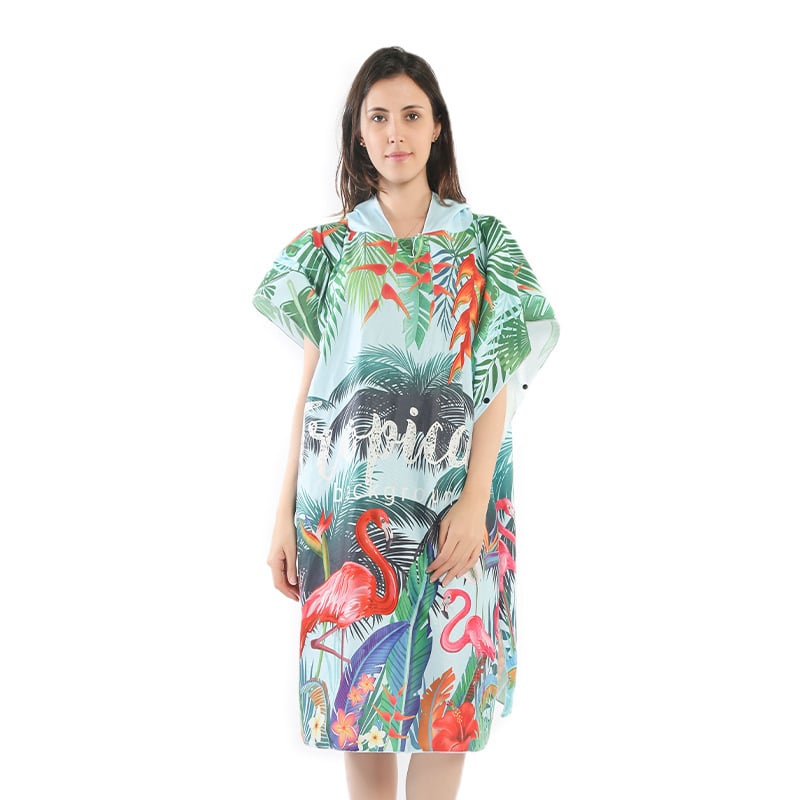 Shengchun Cape Poncho voniai/pliažui — mikropluošto medžiaga, 300–400 g, 150D siūlai, vonios/pliažo rankšluostis, pritaikymo apdorojimas