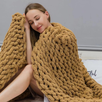 Käsitsi kootud pleedi lõng, Nordic Ins stiilis, polüester, 1000–1499 g, ühekordne värv, kevad–sügis