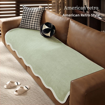 Sofos nugaros uždangalas, netaisyklingos formos, universalus slydimo uždangalas visoms sezonoms, chenille audinys, etninio stiliaus nėrinių raštas