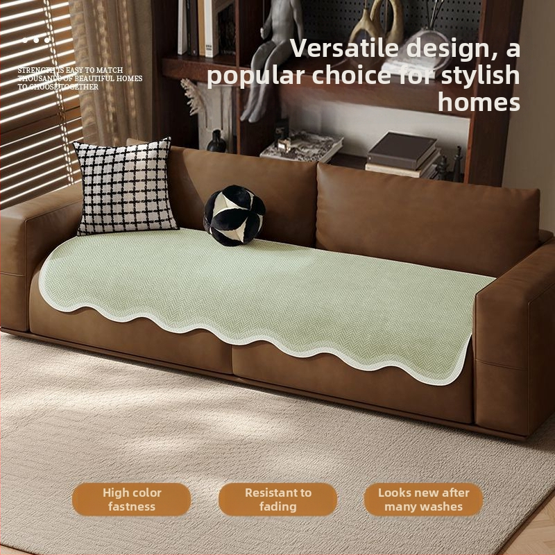 Sofos nugaros uždangalas, netaisyklingos formos, universalus slydimo uždangalas visoms sezonoms, chenille audinys, etninio stiliaus nėrinių raštas