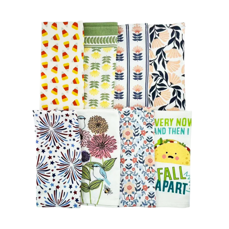 100% medvilnės virtuvinis rankšluostis su skaitmenine spauda, tankus suggiantis džersnis terry rankšluostis, 32 siūlai, 100–120 g/m²