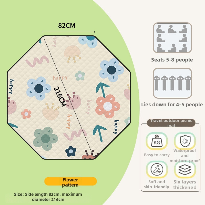 Osmouga kamping podloga za šator, od poliestera, protuklizna i protiv vlage, za 4–6 osoba