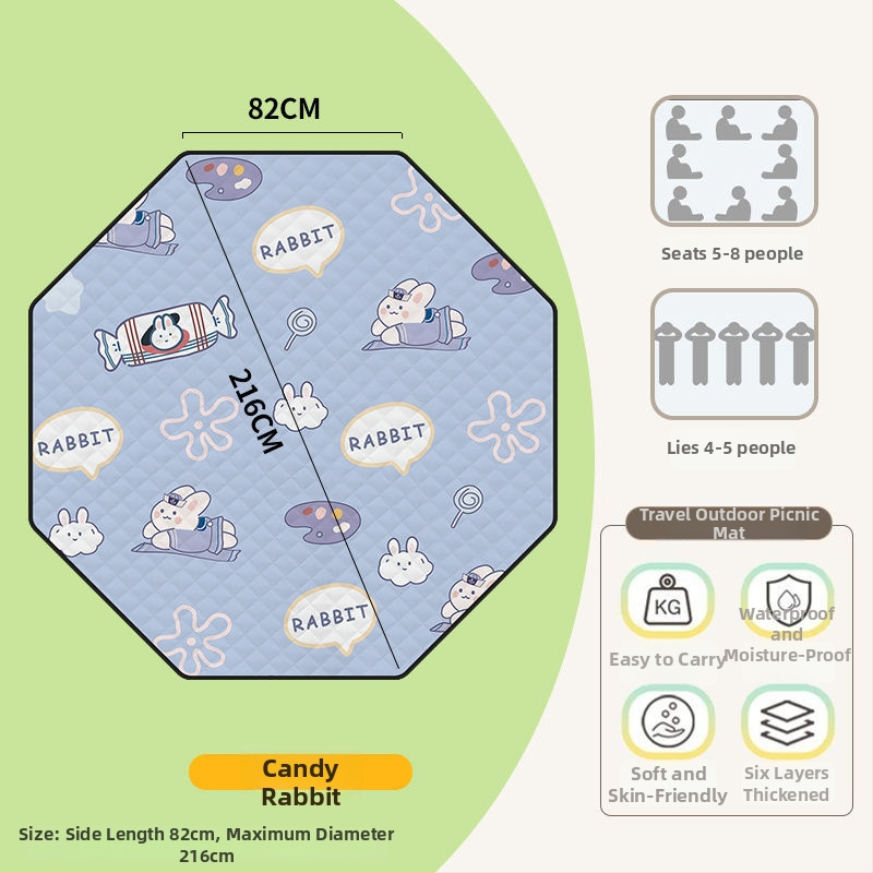 Osmouga kamping podloga za šator, od poliestera, protuklizna i protiv vlage, za 4–6 osoba