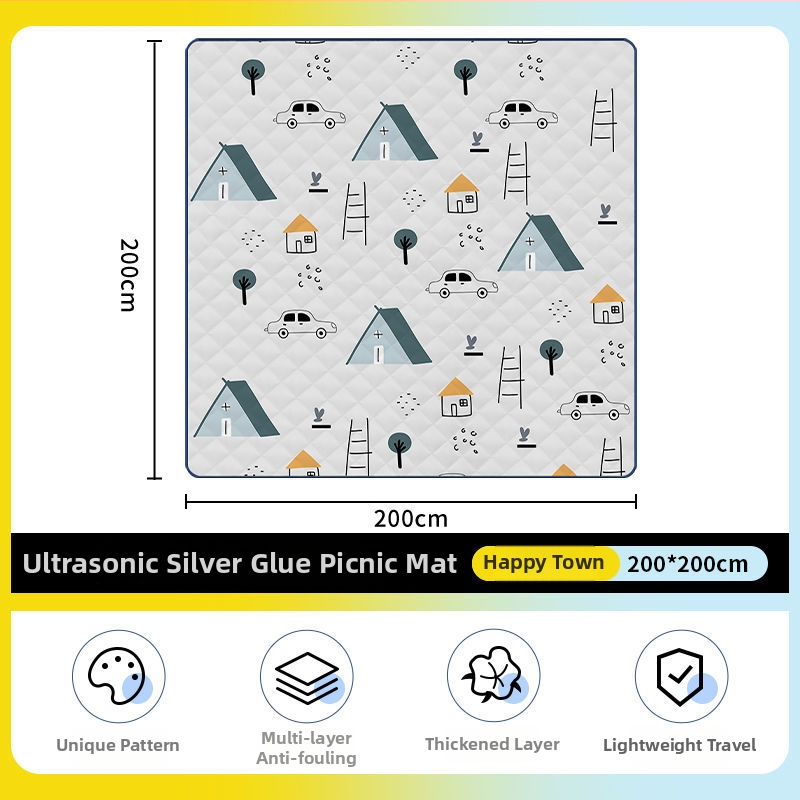 Osmouga kamping podloga za šator, od poliestera, protuklizna i protiv vlage, za 4–6 osoba