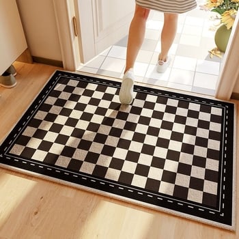 Полиестерна входна постелка, квадратна, противохлъзгаща, устойчива на мръсотия, лесна за почистване