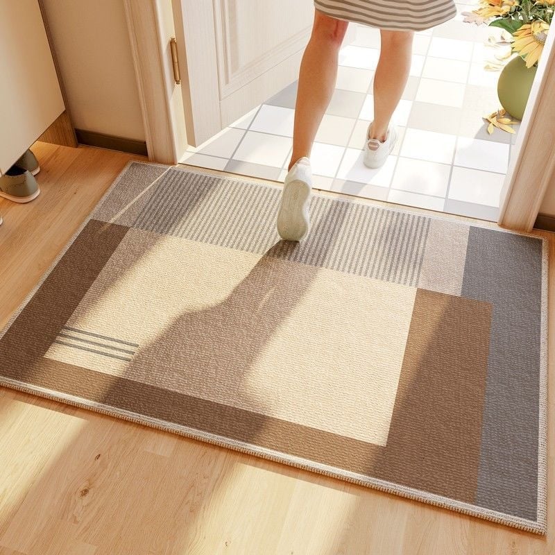 Полиестерна входна постелка, квадратна, противохлъзгаща, устойчива на мръсотия, лесна за почистване