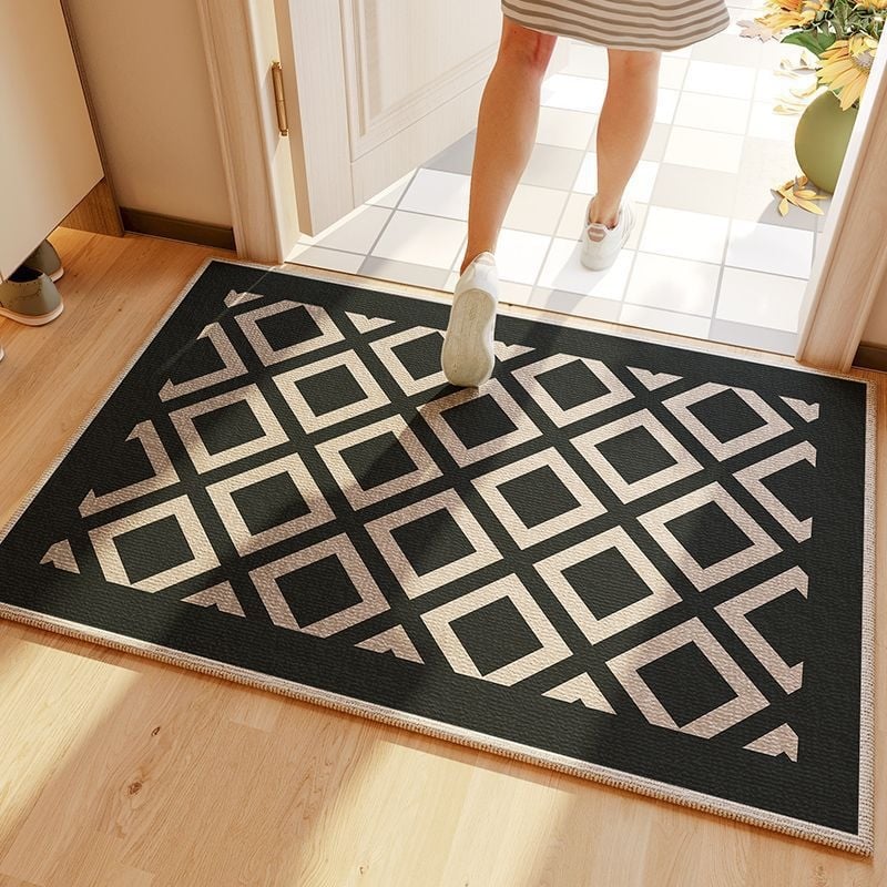 Полиестерна входна постелка, квадратна, противохлъзгаща, устойчива на мръсотия, лесна за почистване