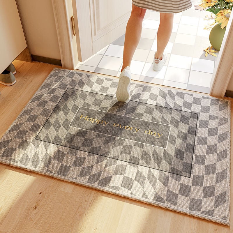 Полиестерна входна постелка, квадратна, противохлъзгаща, устойчива на мръсотия, лесна за почистване