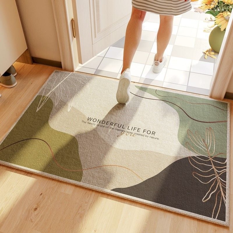 Полиестерна входна постелка, квадратна, противохлъзгаща, устойчива на мръсотия, лесна за почистване