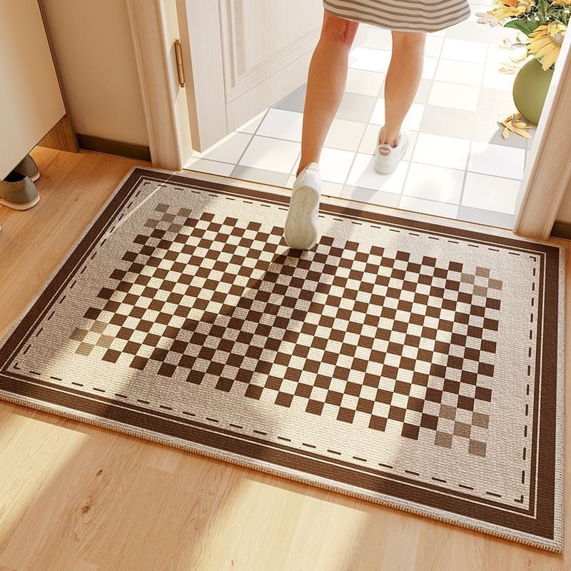 Полиестерна входна постелка, квадратна, противохлъзгаща, устойчива на мръсотия, лесна за почистване