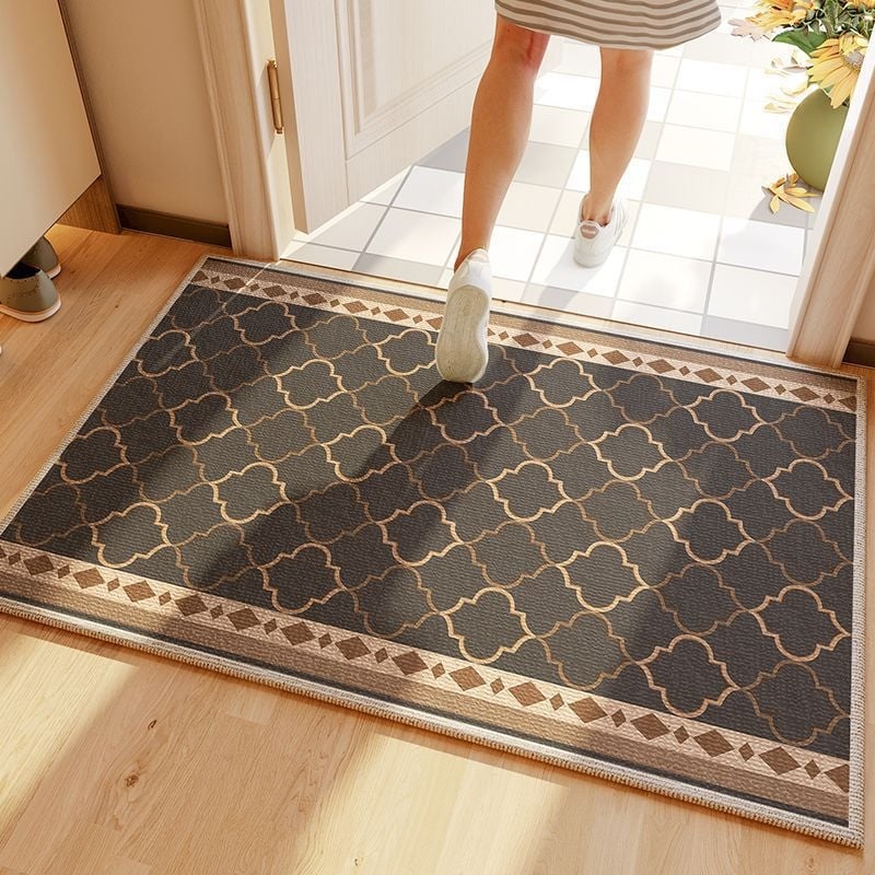 Полиестерна входна постелка, квадратна, противохлъзгаща, устойчива на мръсотия, лесна за почистване