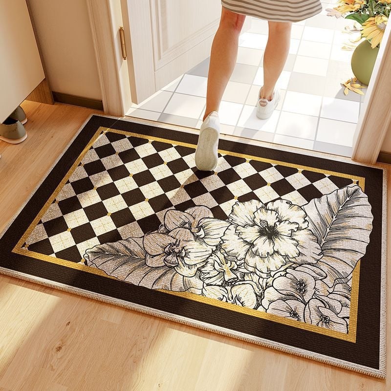 Полиестерна входна постелка, квадратна, противохлъзгаща, устойчива на мръсотия, лесна за почистване