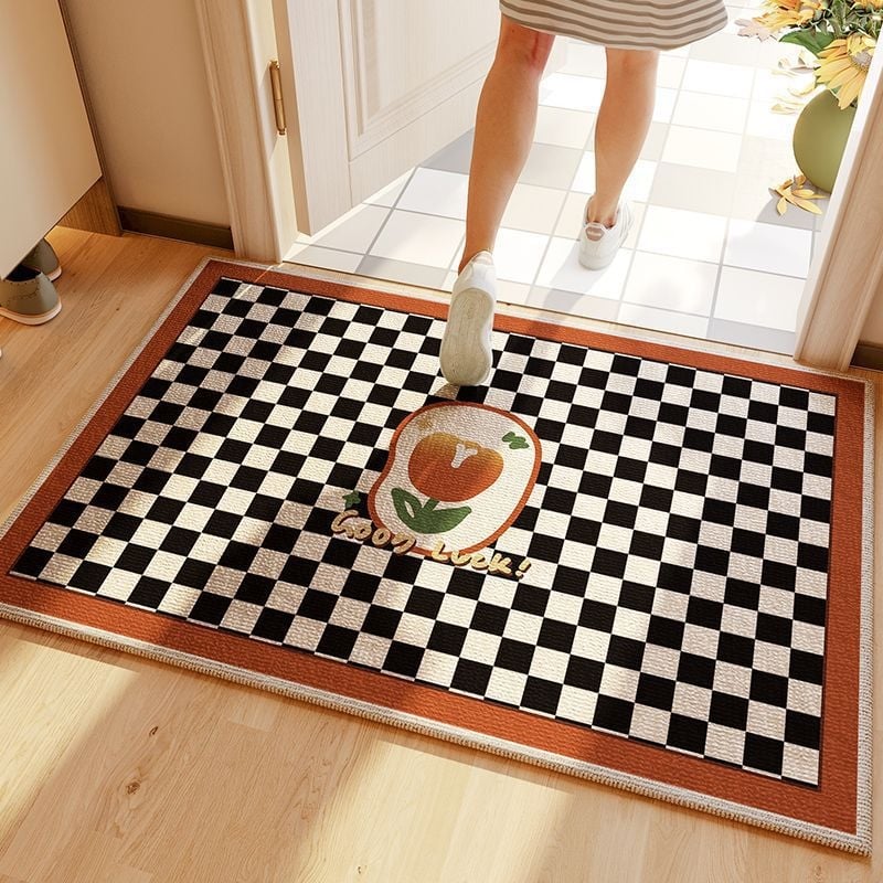 Полиестерна входна постелка, квадратна, противохлъзгаща, устойчива на мръсотия, лесна за почистване