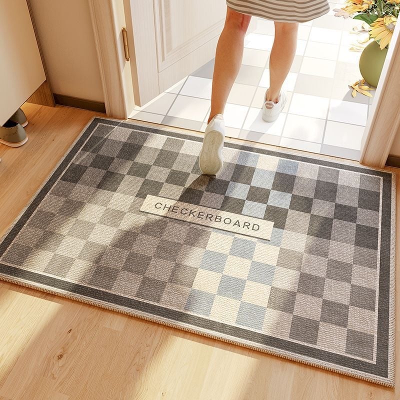 Полиестерна входна постелка, квадратна, противохлъзгаща, устойчива на мръсотия, лесна за почистване