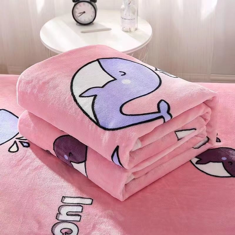 Korallfliisist pleed, cartoon muster, polüester, kaal 5000 g ja rohkem, sobib kevadeks ja sügiseks