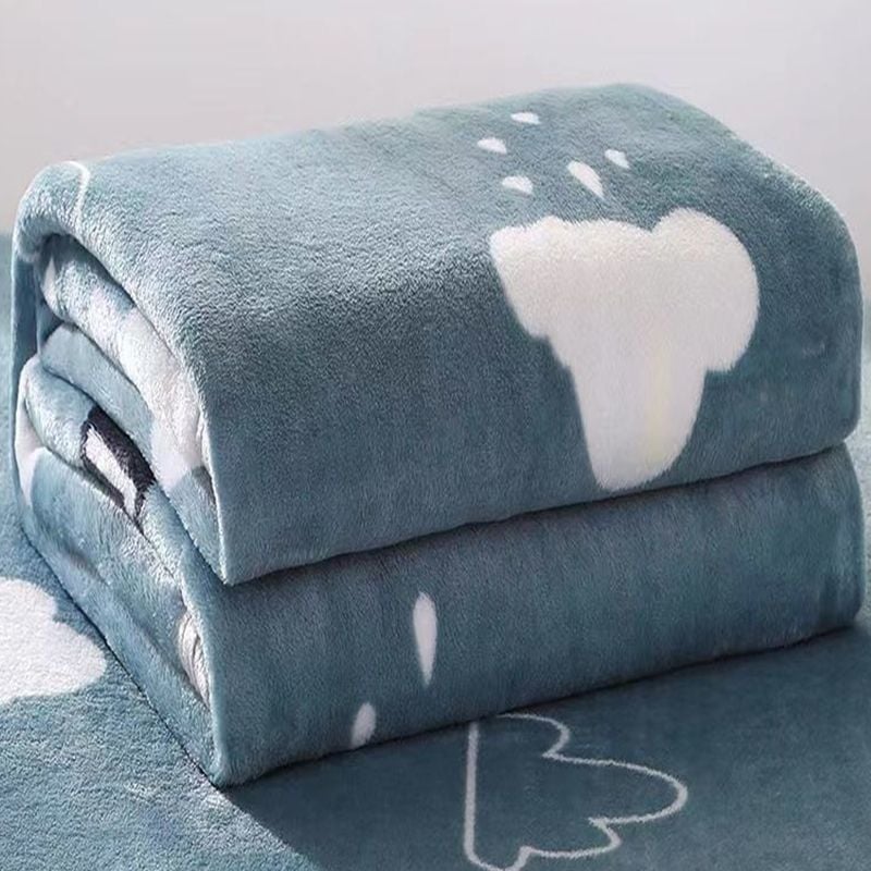 Korallfliisist pleed, cartoon muster, polüester, kaal 5000 g ja rohkem, sobib kevadeks ja sügiseks