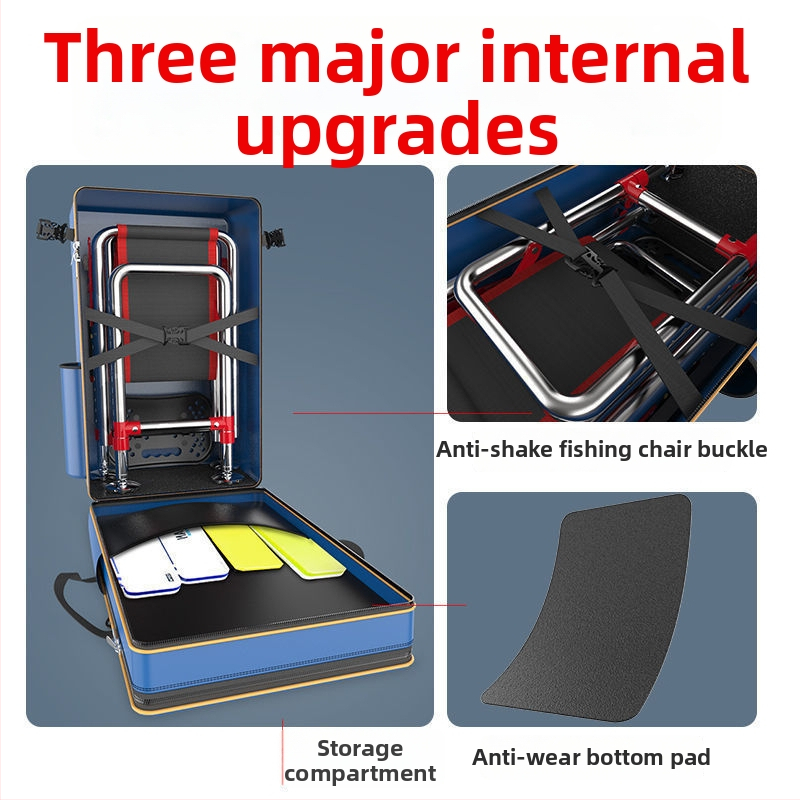 Риболовна раница с държач за пръти, двойна презрамка и голям капацитет, не водоустойчива