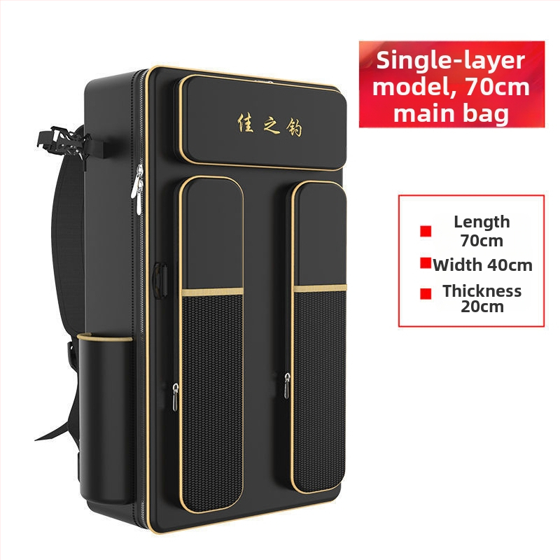 Риболовна раница с държач за пръти, двойна презрамка и голям капацитет, не водоустойчива