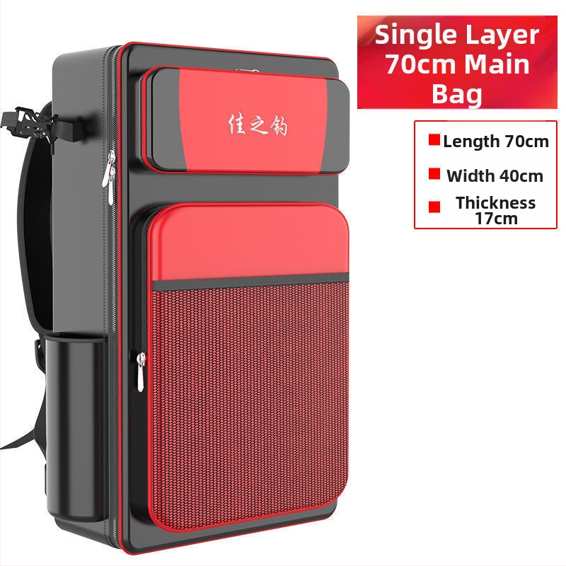 Риболовна раница с държач за пръти, двойна презрамка и голям капацитет, не водоустойчива