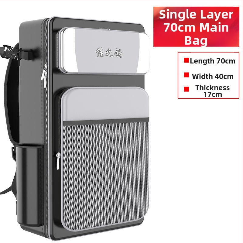 Риболовна раница с държач за пръти, двойна презрамка и голям капацитет, не водоустойчива