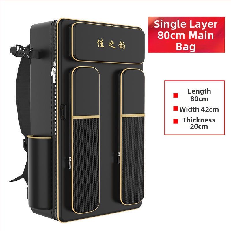 Риболовна раница с държач за пръти, двойна презрамка и голям капацитет, не водоустойчива