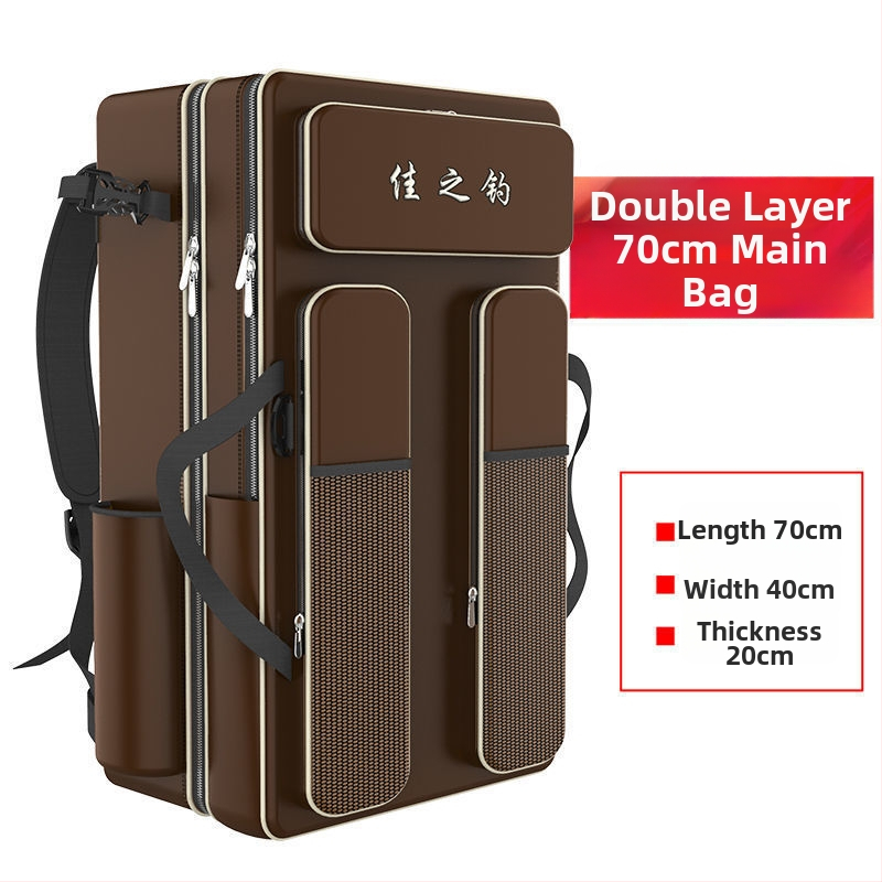 Риболовна раница с държач за пръти, двойна презрамка и голям капацитет, не водоустойчива