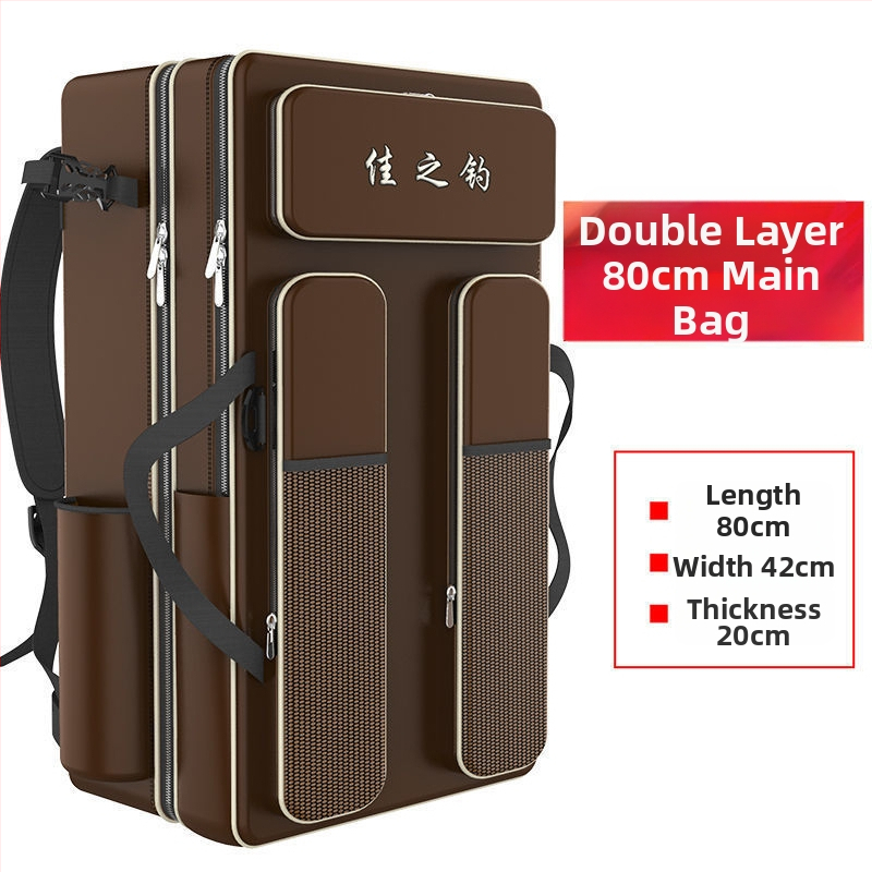 Риболовна раница с държач за пръти, двойна презрамка и голям капацитет, не водоустойчива