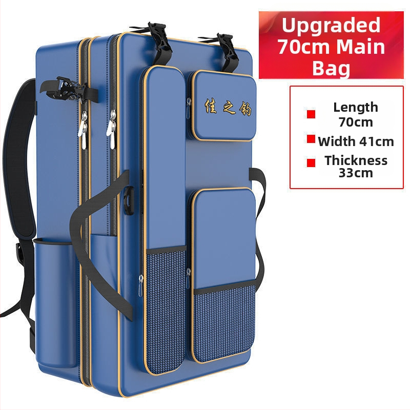 Риболовна раница с държач за пръти, двойна презрамка и голям капацитет, не водоустойчива