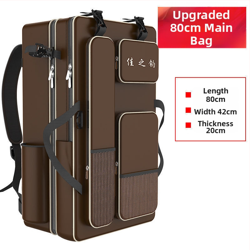 Риболовна раница с държач за пръти, двойна презрамка и голям капацитет, не водоустойчива