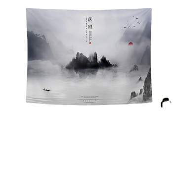 Fali dísz kínai retro táj motívummal, nappali és hálószoba dísze; Anyag: 100% poliészter; Stílus: Új klasszikus; Feldolgozás: Digitális hőtranszfer; Mintázat: Táj; Forma: Téglalap