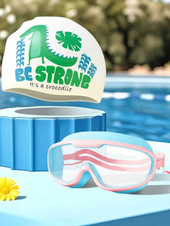 Bērnu silikona peldcepure ar drukātu rakstu