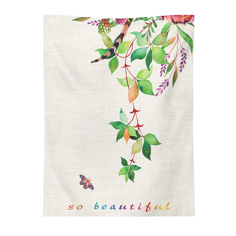 Gobelin növény- és virágmotívummal, poliészter szálakból, gépi szövésű, poliészter tartalom 91–100%, nappali, hálószoba, dolgozószoba, étterem és gyerekszoba számára