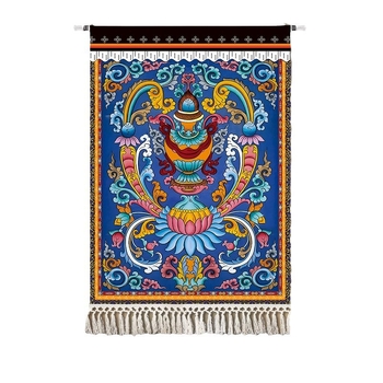 Potala-palota gobelin falidísz – lenvászon anyag, téglalap alakú, karakter minta, Új kínai stílus, késztermék, testreszabás rendelésre